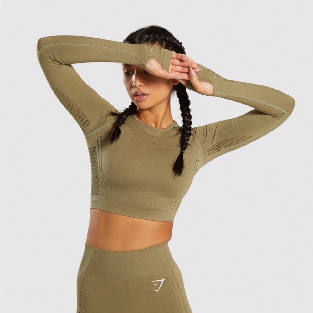 NWOT Gymshark khaki crop